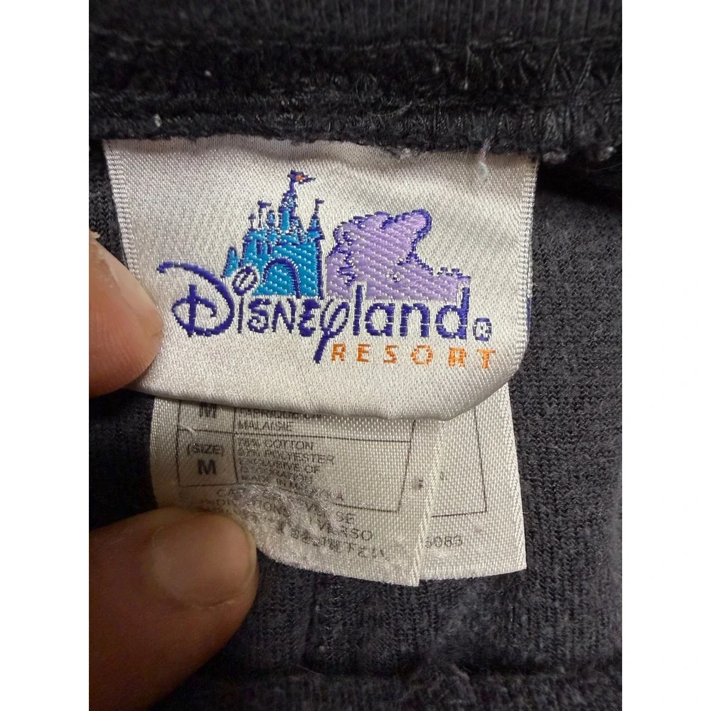 Disneyland Resort Pants Womens M Gray Velour Y2K Rhinestone Crown Track Jogger